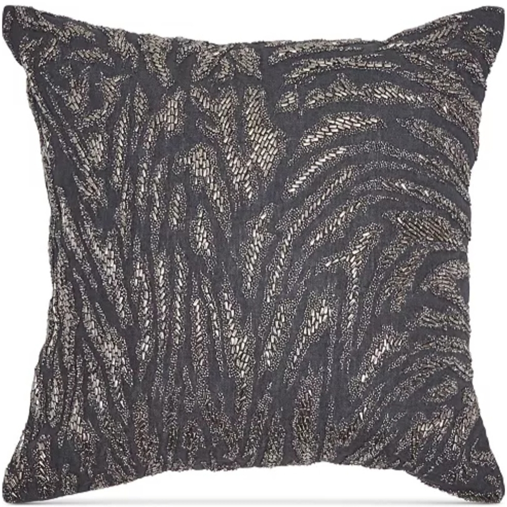 Donna Karan Moonscape Lunar Charcoal Gray Decorative Pillow